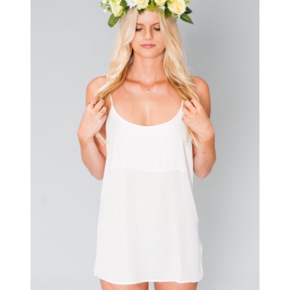 BNWT show me your mumu ivory crisp topslip
